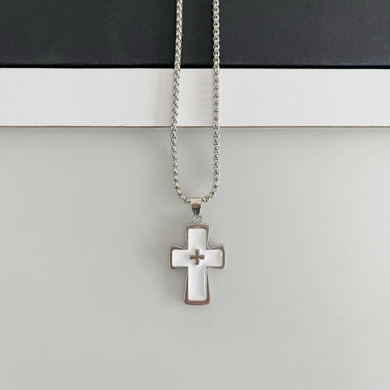 Cool Dopamine Religion Cross Pendant Necklace Niche Design All-Match Baptism Clavicle Necklace