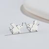 2024 Stylish Stainless Steel Flying Elephant Stud Earrings - Cute Small Animal Design