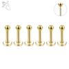 ZS 6 Pcs/lot Internal Thread 16G/18G Stainless Steel Labret Lip Piercing Men Ball Flat Back Earrings Cartilage Helix Piercings