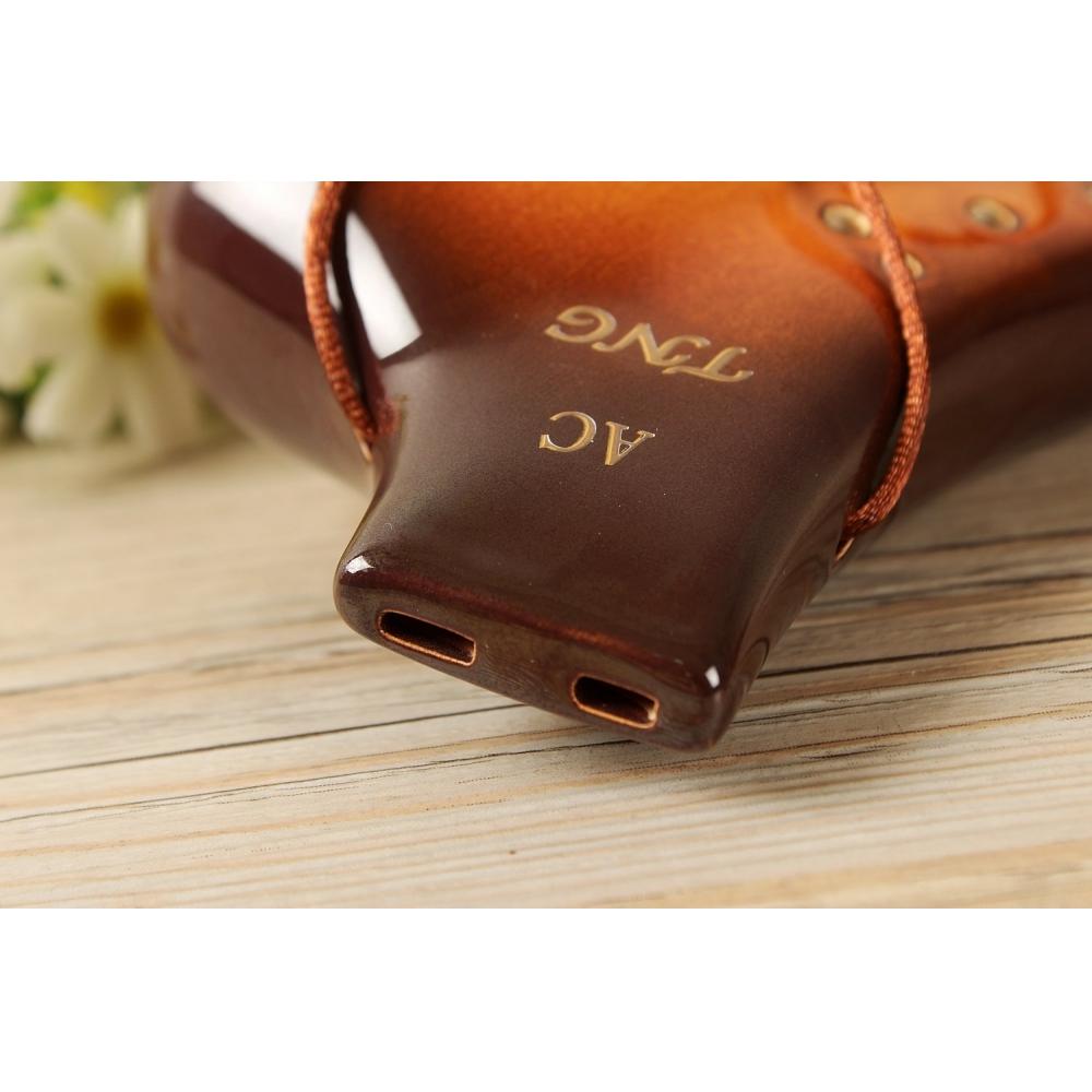 TNG Ocarina musikkinstrument [DoubleAltoOrange] Høy klasse C-tone AC flere rør (Fingerdiagram inkludert) Ocarina Wind Wind Glaze Finish Golden