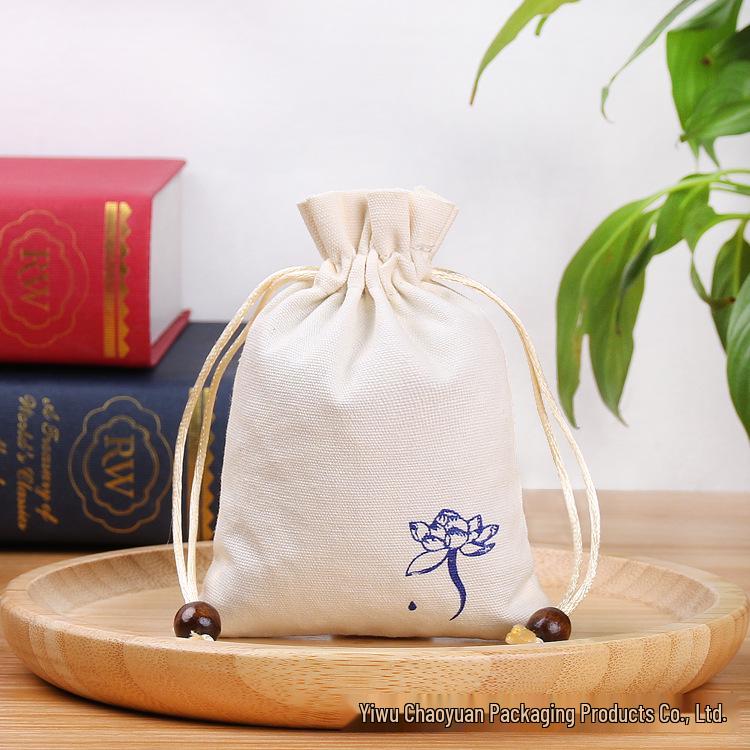 Blank Cotton Canvas Drawstring Bag for Custom Logo and Storage