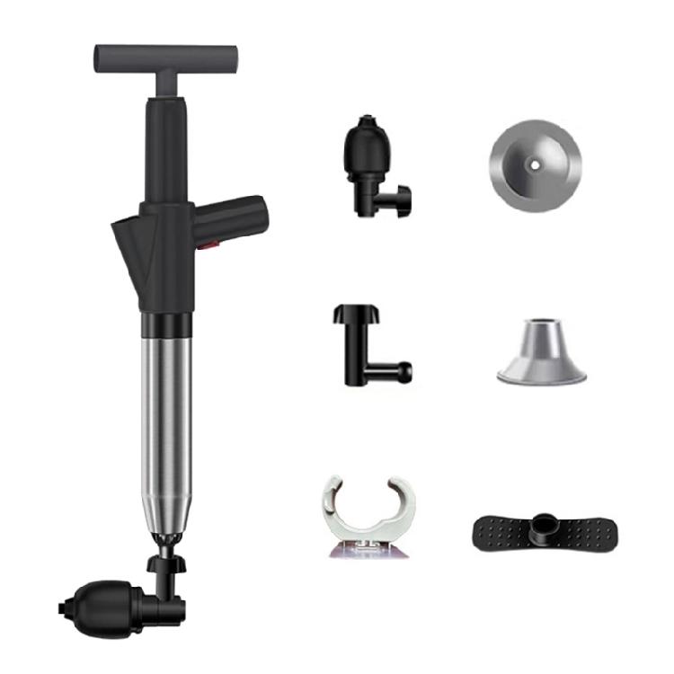 

Contemporary Pressure Pump Drain Tool With variable Air Setting For Difficult Clogs In Pipes Lines And Sewers чорний