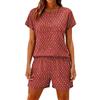 Women's Casual And Comfortable Floral-Print Short-Sleeve Set With Pockets