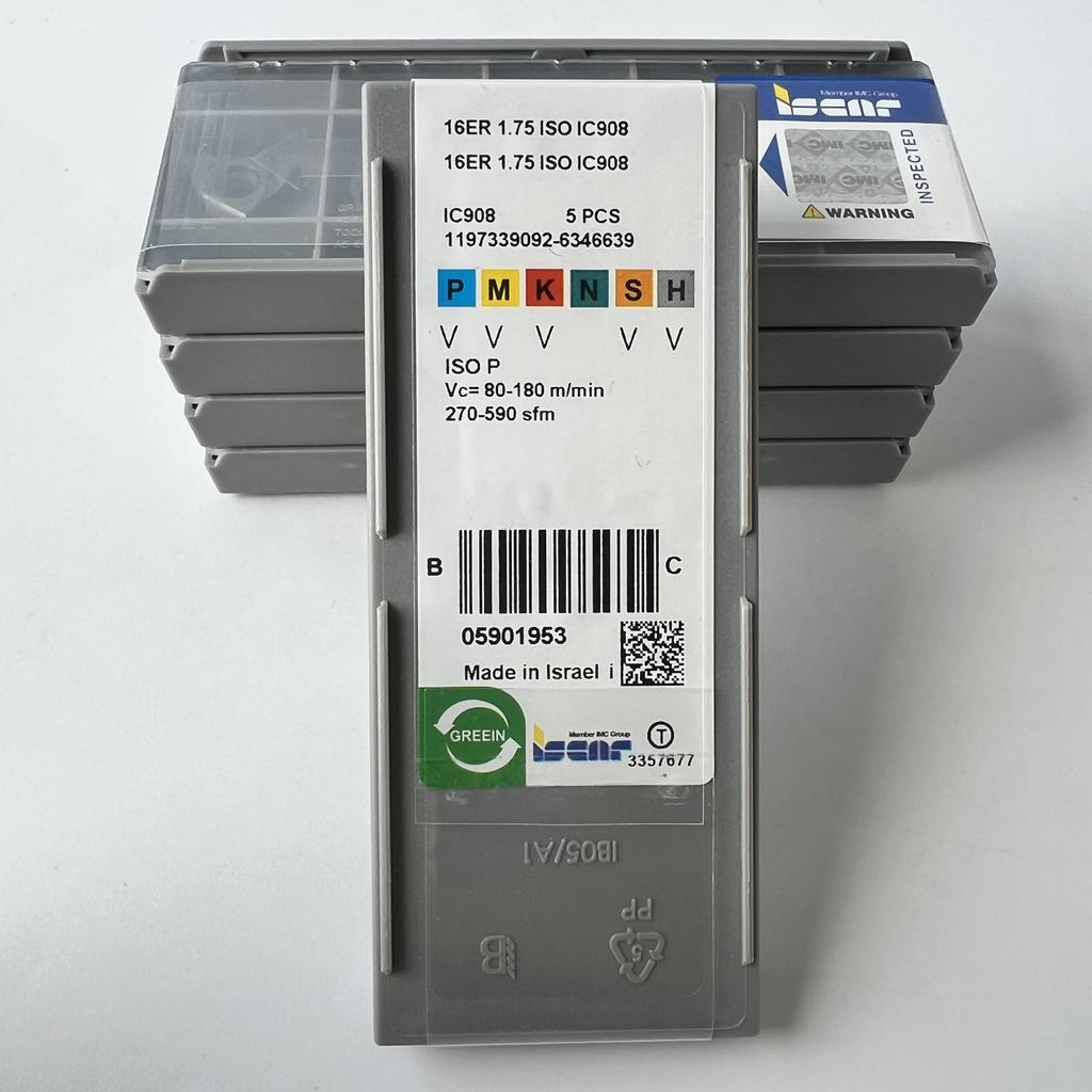 ISCAR / 16ER1.75ISO IC908 / Industrial Indexable Carbide Inserts 10 Pcs