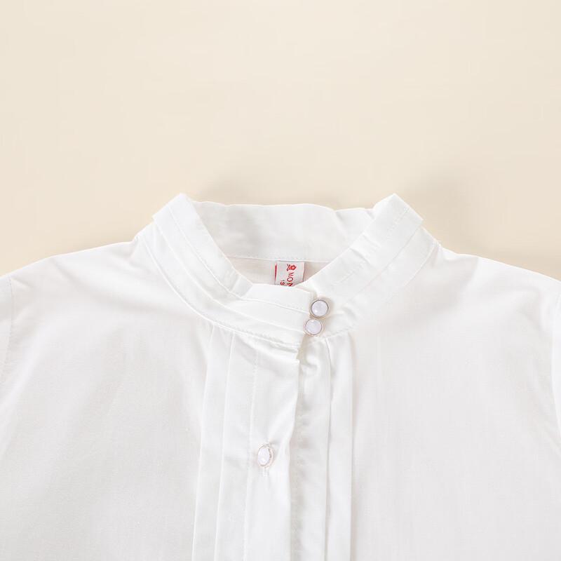 Girls' Pure Cotton Stand Collar Long Sleeve Shirt