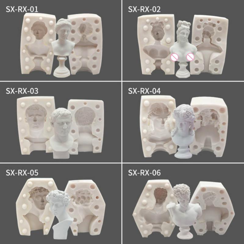 Portrait Plaster Mold Scented Candle Mold DIY Handmade Soap Candle Silicone Mold