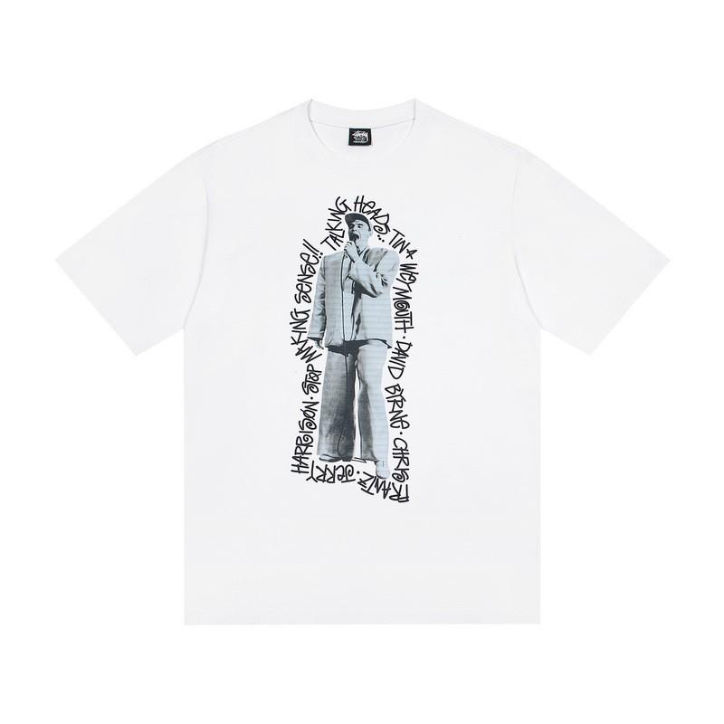 Camiseta de Algodón Unisex de Corte Holgado con Estampado de Letras Camiseta Casual de Manga Corta para Adolescentes y Adultos