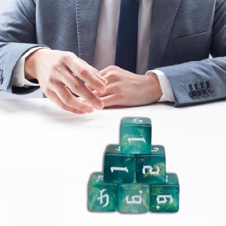 Round Corner Six Sided Dices Bulk, Pack of 6 Assorted Color 16mm D6 Acrylic Dices Cubes with Large Number for Kids Use