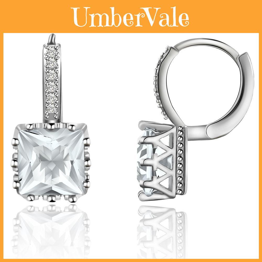 Premium Silver Color Square Ethnic Crystal Dangle Earrings For Stylish Women