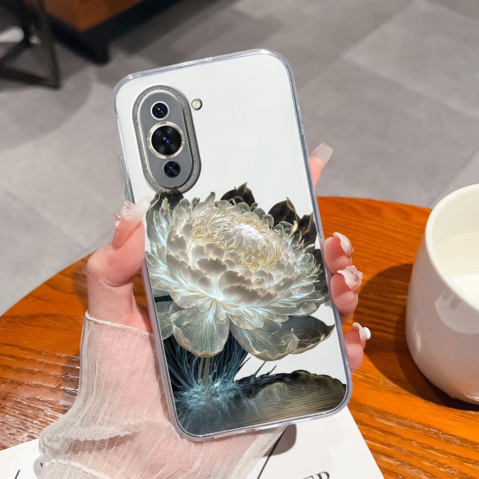 

For Huawei Nova 10 Pro SE Case Gradient Flowers Soft TPU Transparent Silicone Phone Bumper For Huawei Nova10 Protective Cover Huawei nova 10