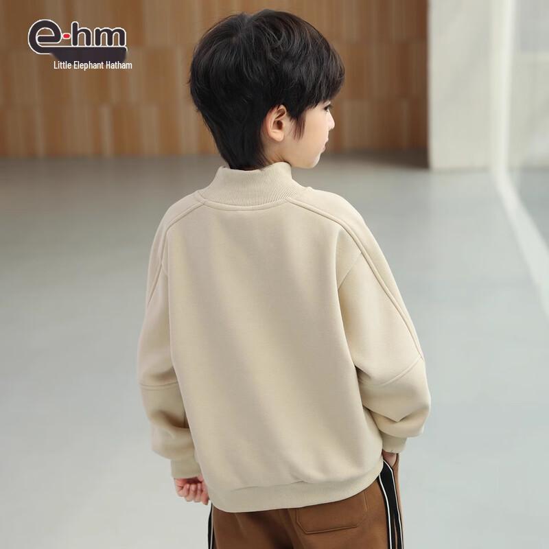 Little Elephant Hamm Boys' Fleece Lined Mock Neck Sweatshirt