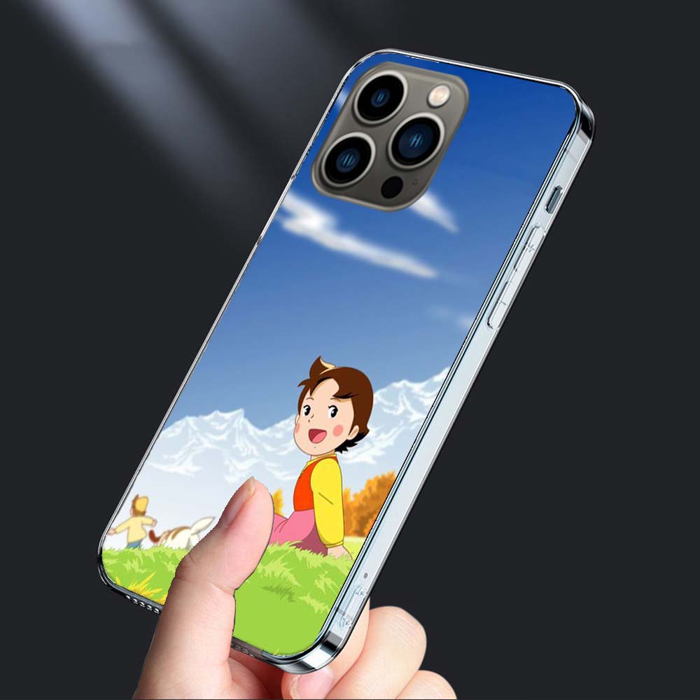 Heidi Cartoon Phone Case For Iphone 16E 15 Pro 14 Plus 17E 16 17 Pro Max Air 11 12 13 Mini Shockproof Capa Cute Cover TPU Cle