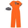 Kinder Gefangenenkostüm Streifen Gefangenenoverall Hutdesign Knacki Häftling Gefängnisuniform Themenparty Cosplay
