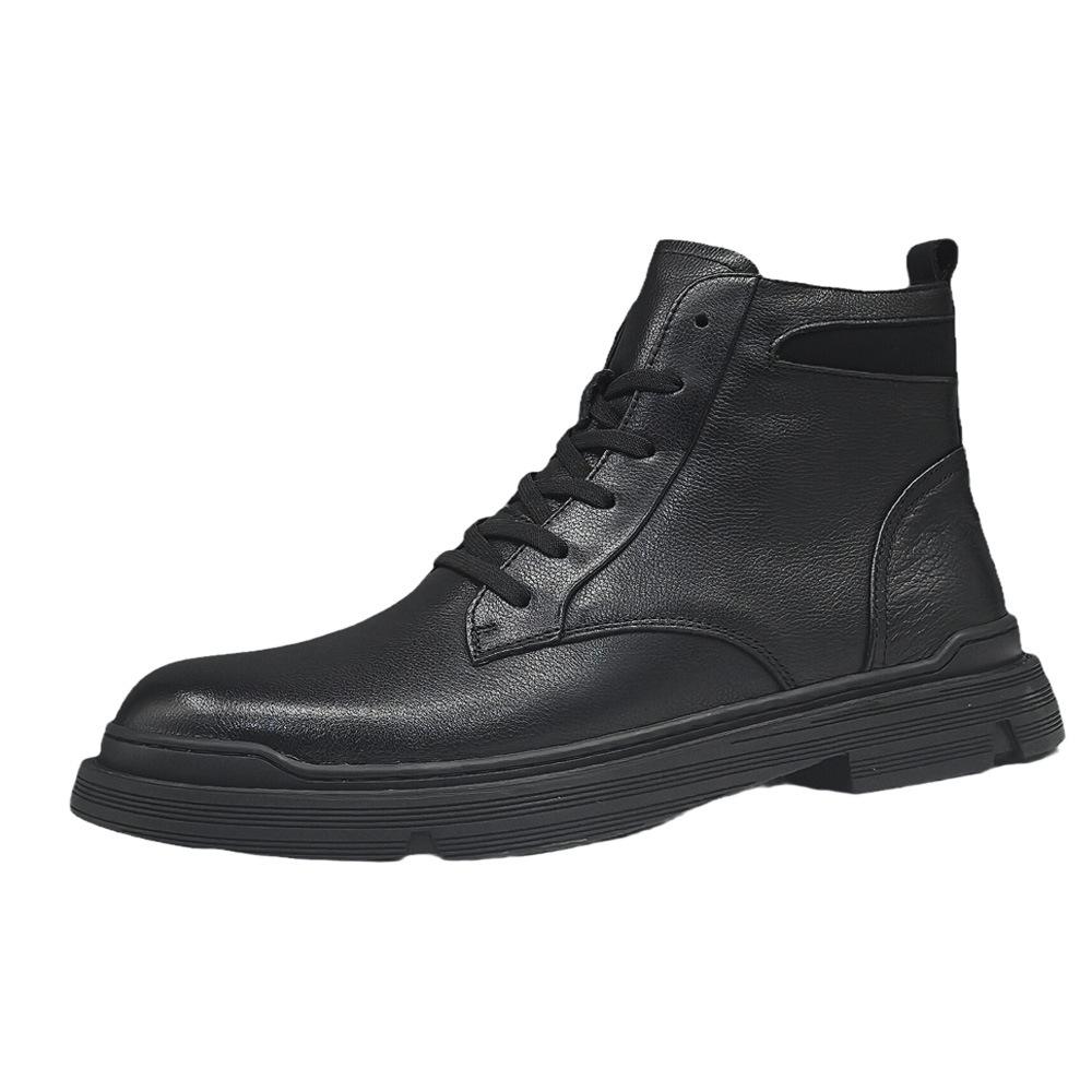 Autumn new Martin boots black casual leather boots leather British casual