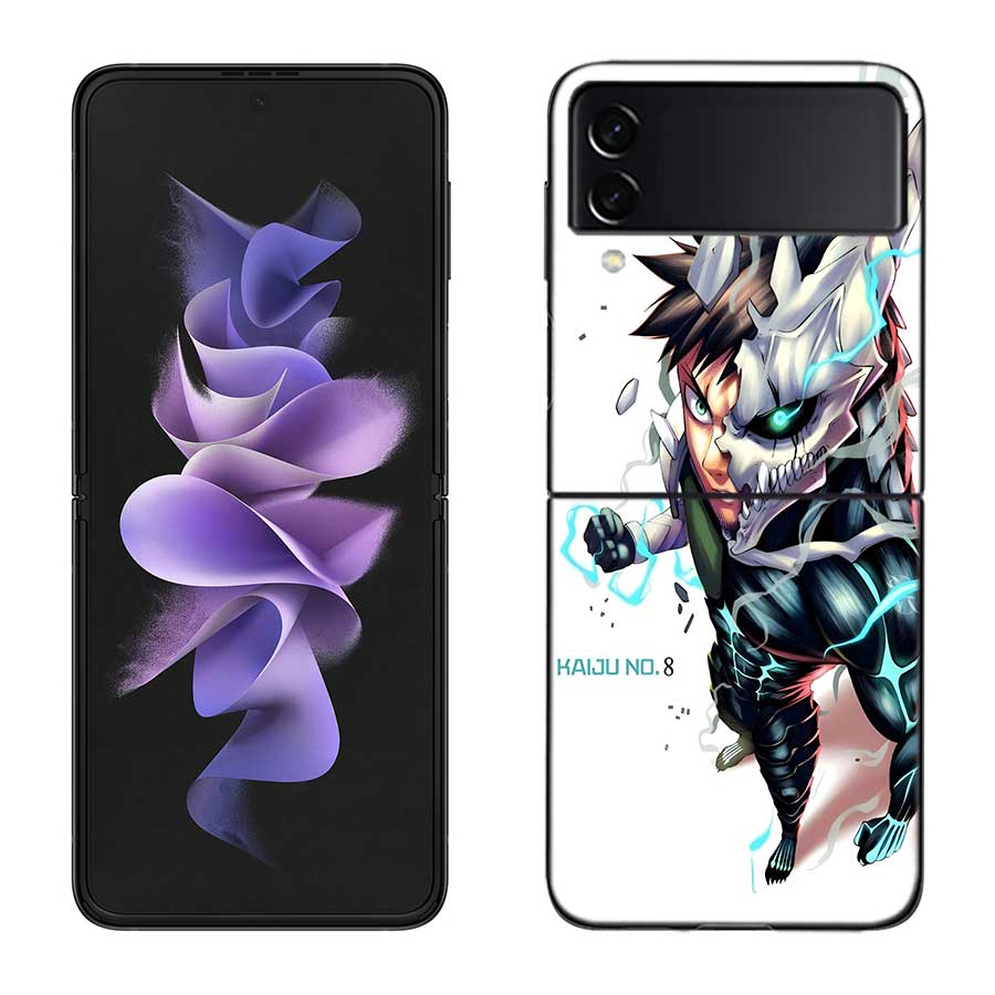 

Kaiju No. 8 Anime Case For Samsung Z Flip 6 5G Galaxy Z Flip 5 4 3 5G Black Hard Cell Phone Cover Luxury PC Shell Coque Samsung Z Flip