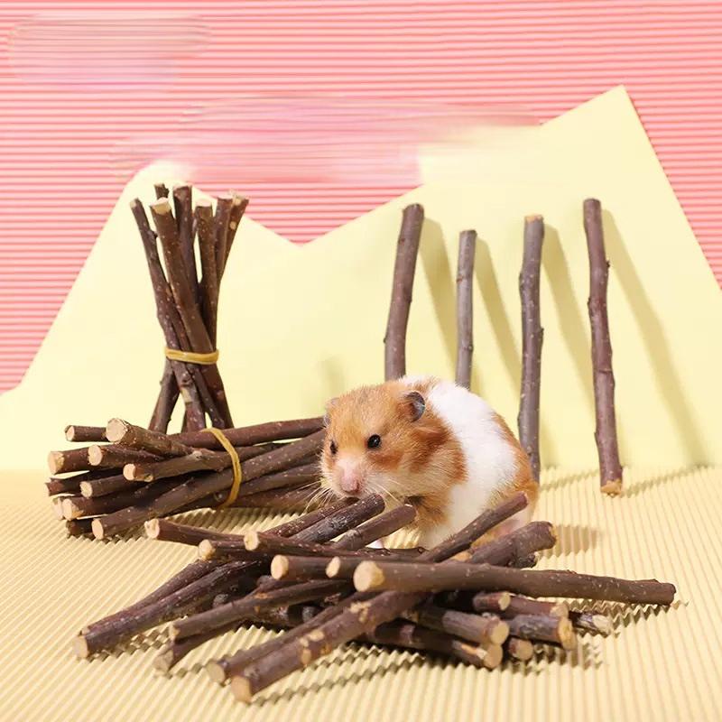 100g Hamster Sweet Bamboo Stick Molar Stick Toys Apple Twig Rabbit Dutch Pig Chewing Twig Nibble Small Pet Toy Dried Molar Toys