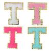 4Pcs Chenille Letters Patches Embroidery Iron On Letters Patch Appliques For Clothing Sticker Diy Accessories Large Size: 8.2Cm