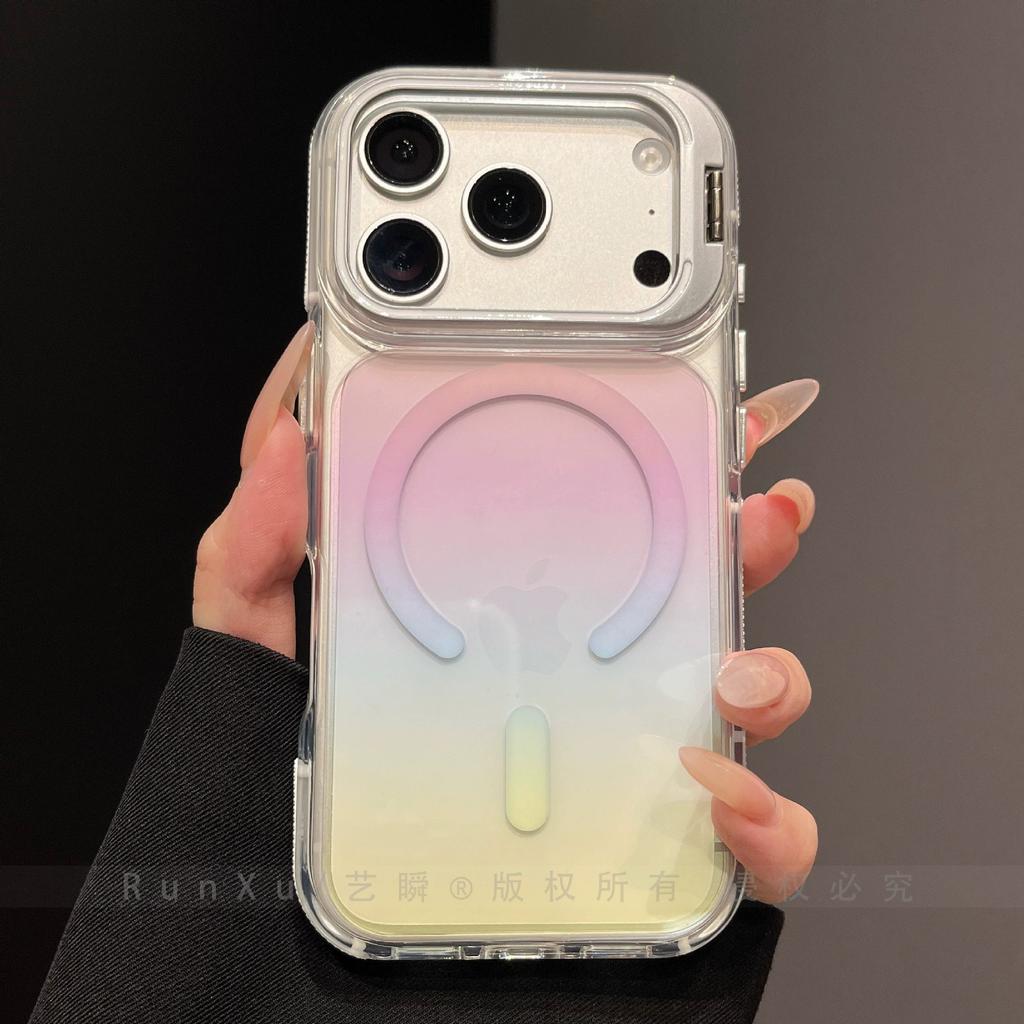 Gradual change smudge transparent case for Apple 11ProMax mobile phone case new iPhone11 frame invisible bracket