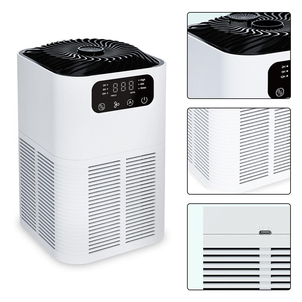 Air Purifier with HEPA Filter and Negative Ion Functionality Featuring Three Modes of Operation and Four Timer Choices
