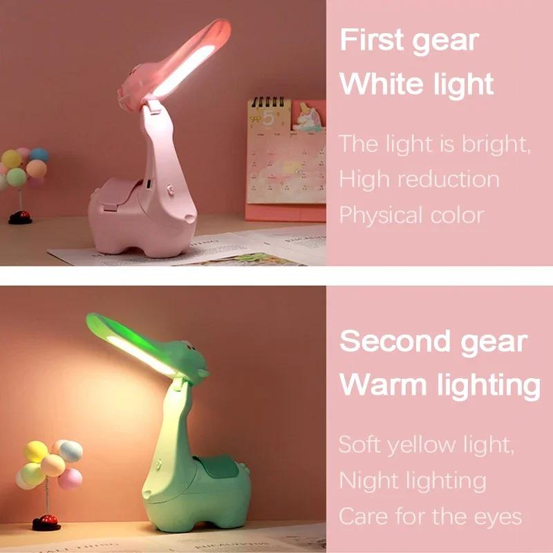 Foldable Alpaca Pen Holder Lamp USB Rechargeable Cute Night Light Mini Desk Light for Kids Students Reading Creative Lighting