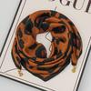Women's 65" Silk Square Scarf with Magnetic Buckle – Autumn/Winter Print, Fashionable & Versatile Triangle Snood