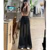 Trendige personalisierte Doppelknopf-Weitbeinjeans Damen Frühling und Herbst neu Bodenhosen High-Waist-Weitbeinjeans Tide