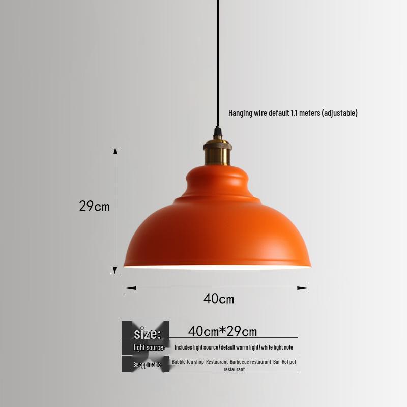 Orange Nordic Industrial Pendant Light for Restaurants & Bars