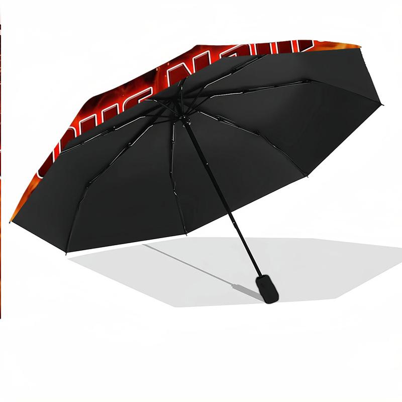 8 Rib Auto Folding Umbrella Brentford Football Print Custom Name Text Portable Rain Gear