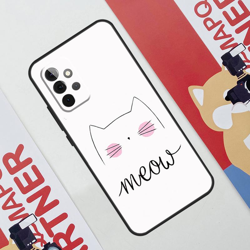 Black Cat Face Kitty Case For Samsung Galaxy A52 A32 A12 A56 A36 A16 A13 A23 A33 A53 A54 A34 A14 A15 A35 A55 A17