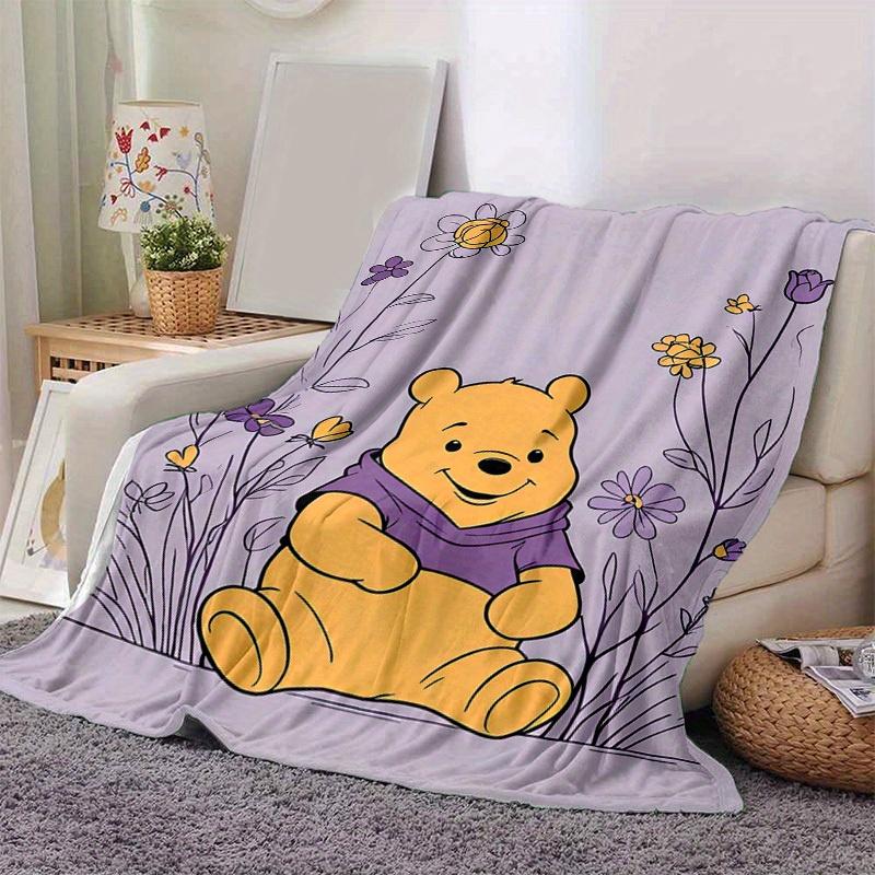 

1pc, Winnie the Pooh Floral Patterned Throw Blanket Cozy Home Decor for Couch, Bed, Travel, Camping, Car, Beach, Office Nap Soft Coverlet 80x120cm