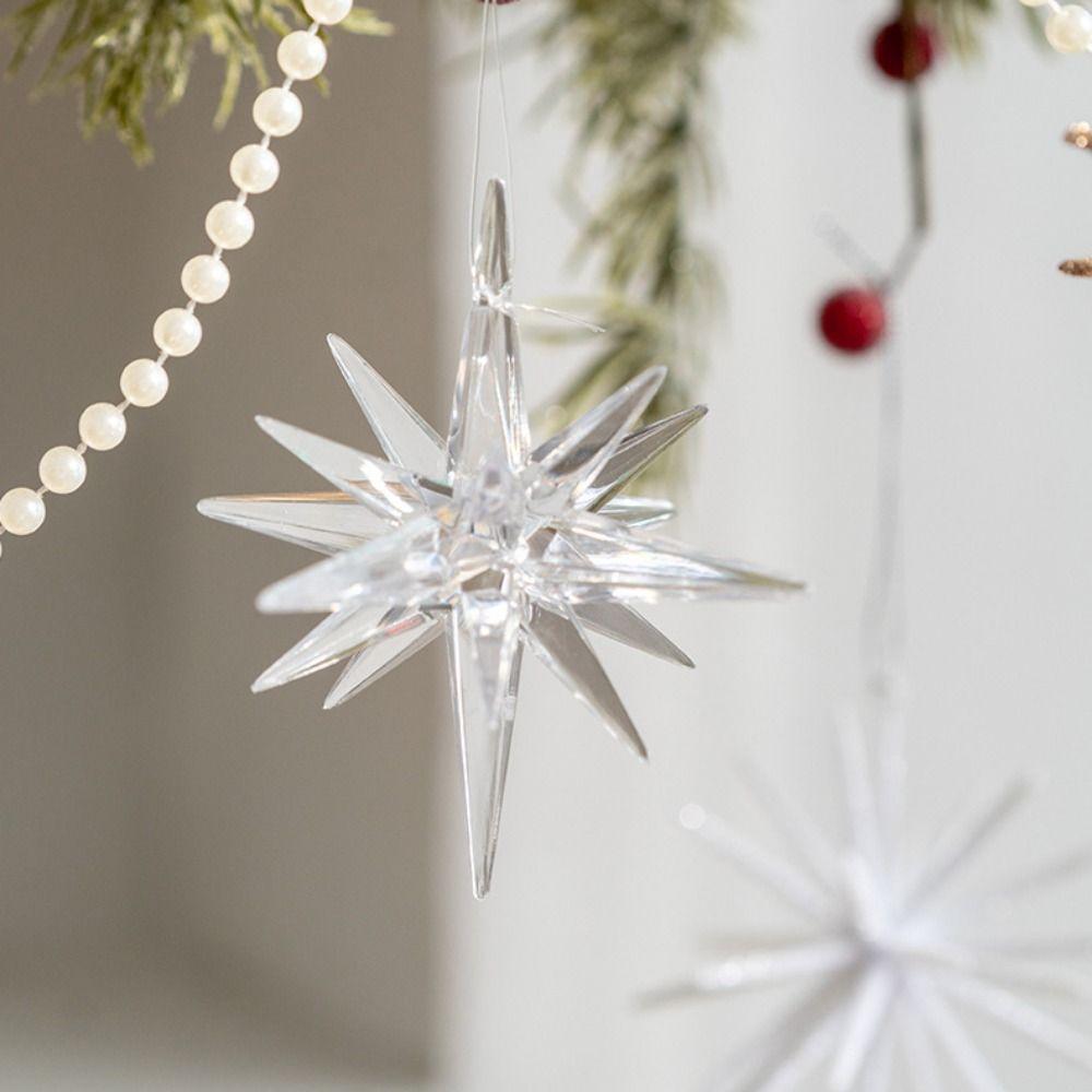 Champagne White Exploding Star Ozdoba Plastové Vánoční Ozdoby Závěsná Vánoční Dekorace