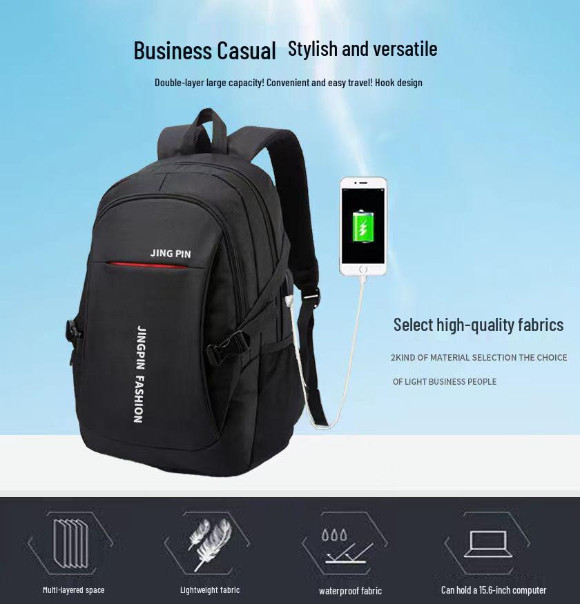 Men's Large Capacity Backpack for Students & Commuters - Ideal for Travel or Business, Fits Laptop