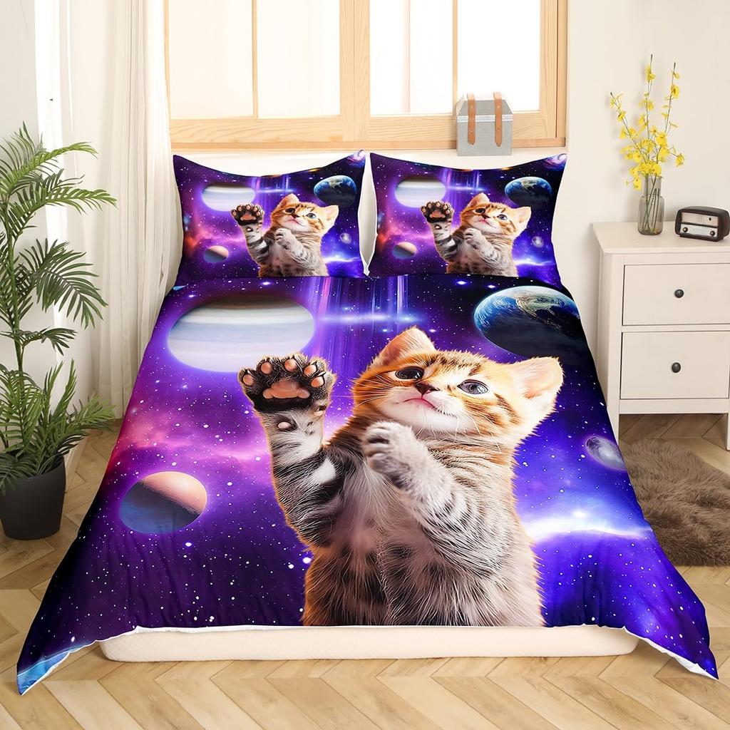 Feelyou Sunflower Duvet Cover Botanical Floral Printed Bedding Set for Kids Women Adults Yellow Blossom Flowers Comforter Cover Wooden Scene