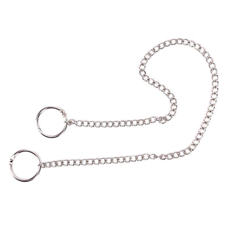 38cm Long Metal chain key Chain Strap Pants Rock Punk Hip hop Silver ring Unisex