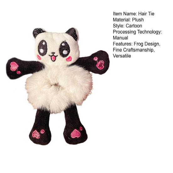 Hair Tie Soft Plush Material Cartoon Frog Panda Animal Shapes Elastic Hair Rope Women Hair Accessories