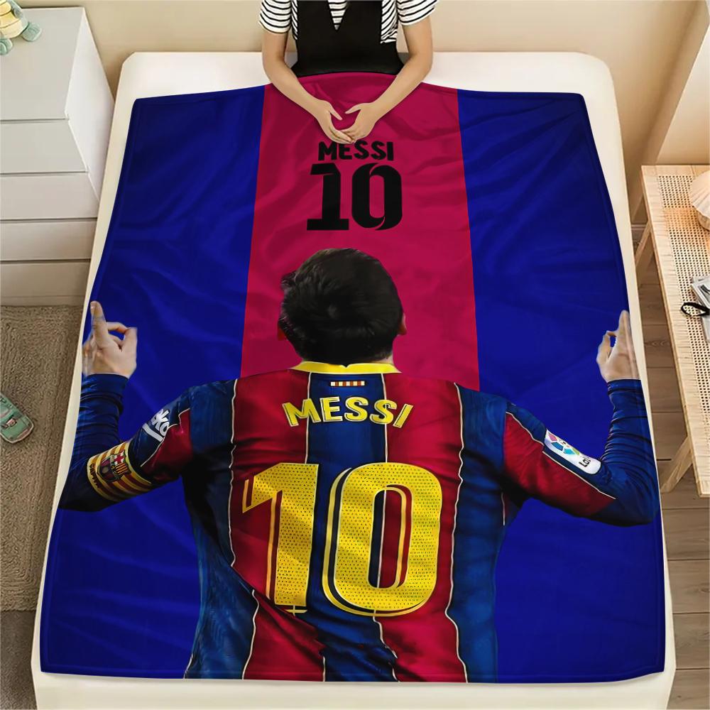 1 ks Flanelová deka s potiskem Messi, Vysoce kvalitní, Pro všechna roční období, Domácí dekorace, Teplo a pohodlí, Perfektní jako vánoční dárky
