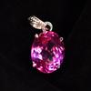 Pink Sapphire 22 Ct Natural Oval Pendant 925 Sterling Silver Necklace