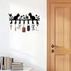 Metal Wall Hook Decorative Key Holder Cute Cat Flower Keychain Lacquered Finish Easy Install