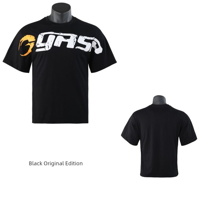 God Fitness T-shirt Originale Europea e Americana a Maniche Corte alla Moda Larga Taglia Grande Muscoli Full Cotone Sportiva a Mezza Manica Maglietta da Allenamento