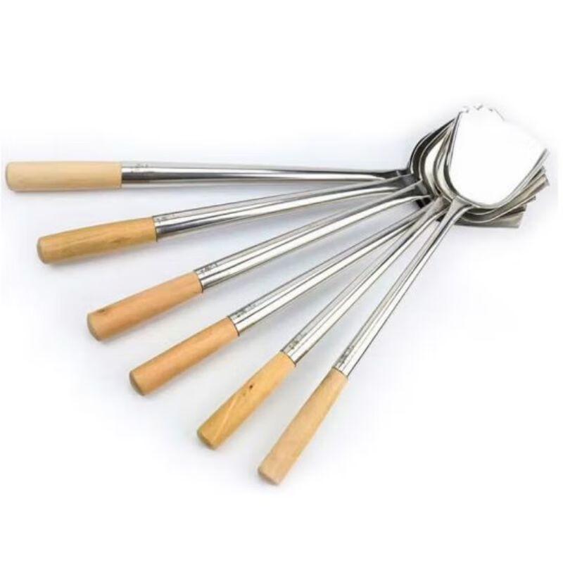 Stainless Steel Stir-Fry Spatula with Wooden Handle 47.5x11.5cm