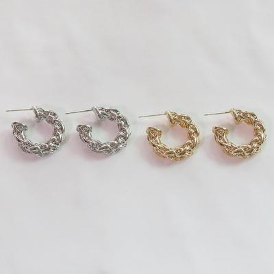 Sosa Gold Silver Twisted Twist Hoop Earrings