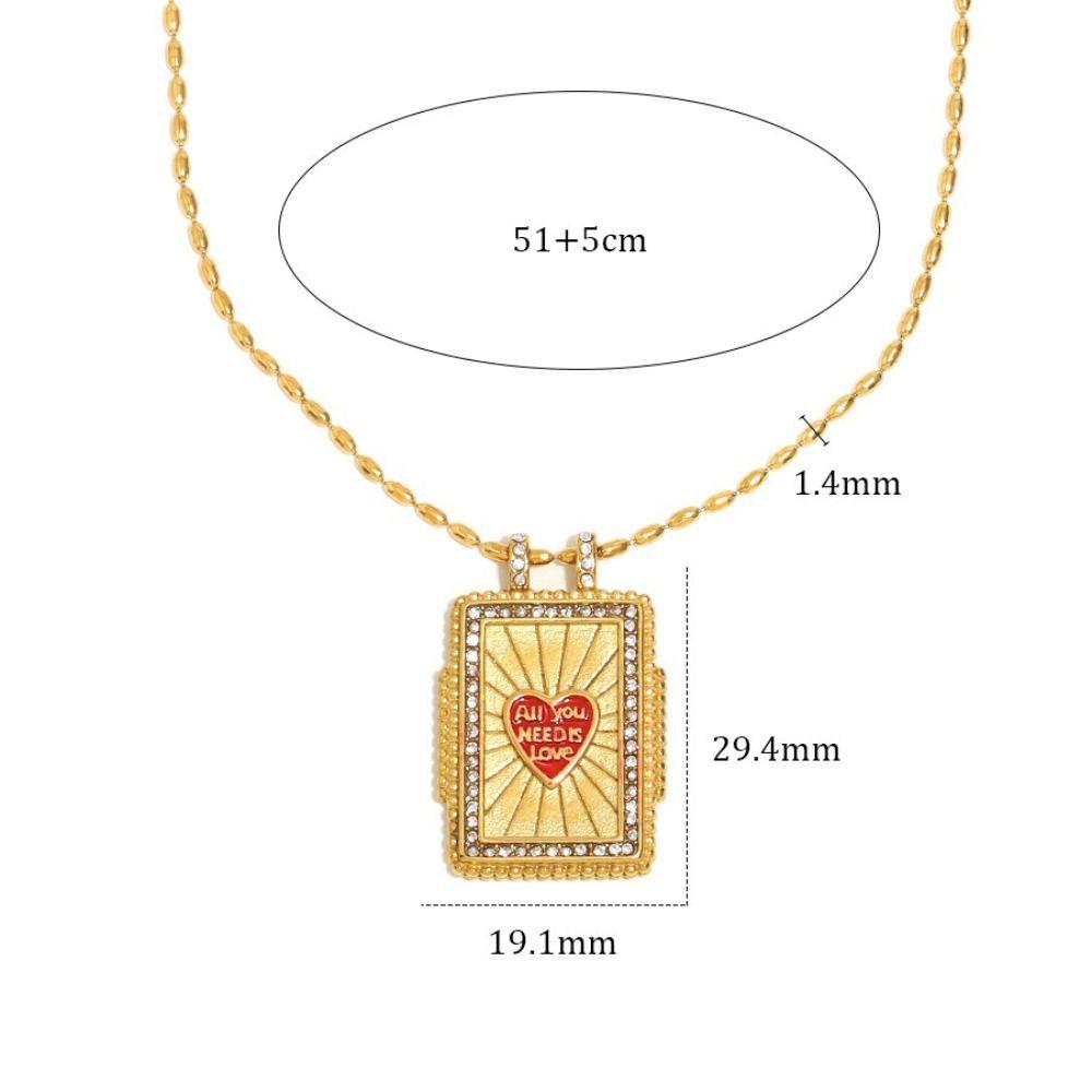 Brass Retro Necklace Multicolor Waterproof Ethnic Pendant Necklace Hypoallergenic Real Gold Plated 18K Gold Plated Necklace Gift