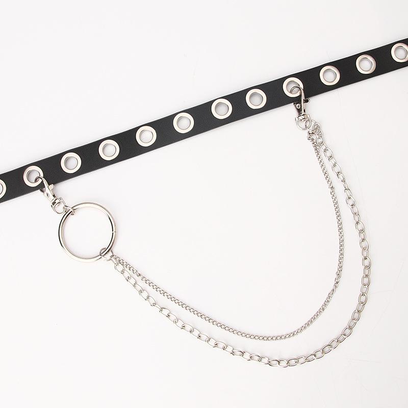 Trendy Rock Metal Ring Chain Punk Style Single Chain Trendy Belt Clothing Chain