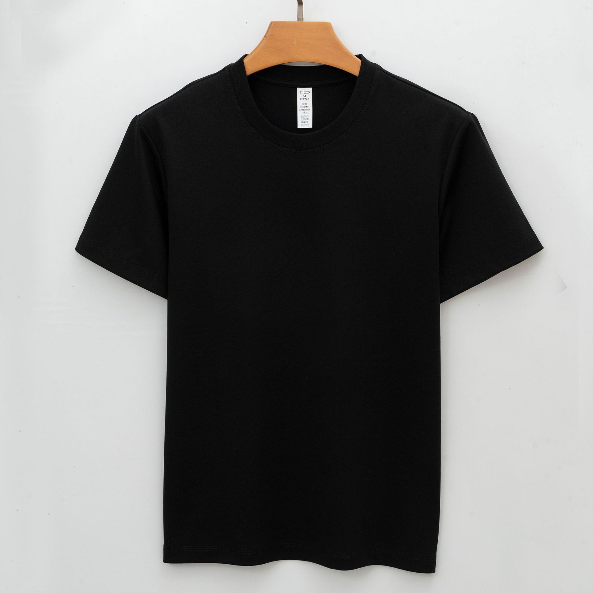 

Premium Double-sided Lyocell Mercerized Cotton T-shirt Long-staple Cotton Wrinkle-free Solid Color Youth Black Cool Short-sleeve T-shirt for Men 4XL