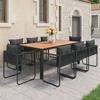 VidaXL Garden Lounge 9 Pcs Dining Set Table and Dining Chairs Outdoor Dining Furniture Patio PVC 3060111