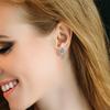 925 Silver Fashion Starry Moon Sun Series Stud Earring Zircon For Women Exquisite Daily Wear Jewelry Accessories Gifts