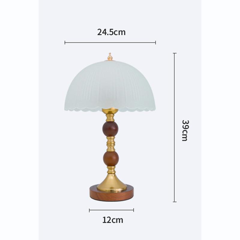Vintage French Glass Table Lamp, Warm Soft Light Decor Bedside Lamp for Bedroom
