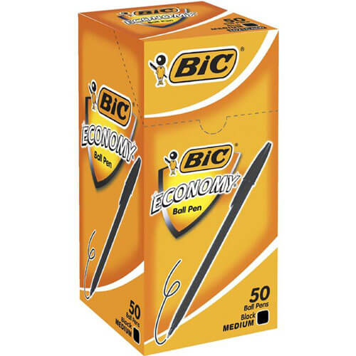 Bic Economy Pen Medium Ballpoint (50pk) (Black)