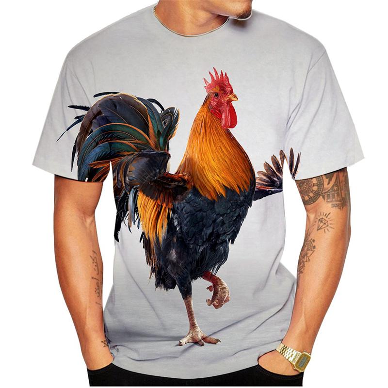 3D Printed Personality Rooster T Shirt For Men Funny Animal Pattern Tees Summer Loose Round Neck Tops Short Sleeve Kids T-Shirts