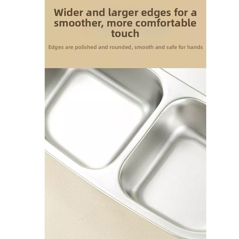 Leak Proof Stainless Steel  Lunch Box Reusable Student Meal Plate Portable Food Container  Picnic